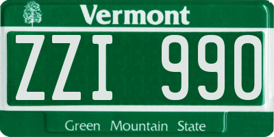 VT license plate ZZI990
