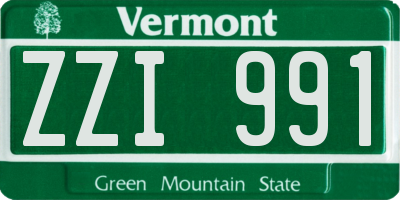 VT license plate ZZI991