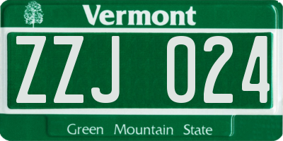 VT license plate ZZJ024