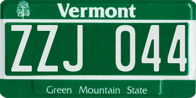 VT license plate ZZJ044