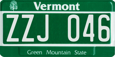 VT license plate ZZJ046