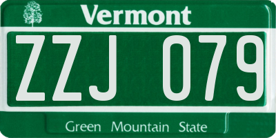 VT license plate ZZJ079