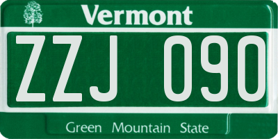 VT license plate ZZJ090