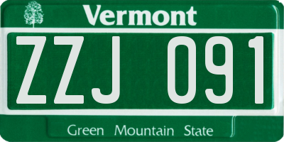 VT license plate ZZJ091
