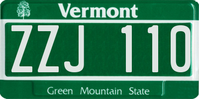 VT license plate ZZJ110