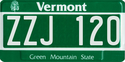 VT license plate ZZJ120
