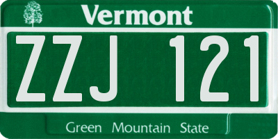 VT license plate ZZJ121