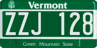 VT license plate ZZJ128