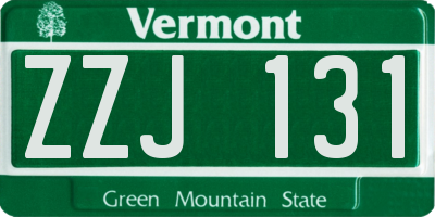 VT license plate ZZJ131