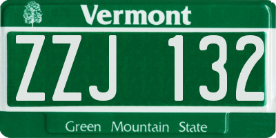 VT license plate ZZJ132
