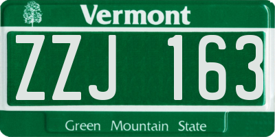 VT license plate ZZJ163