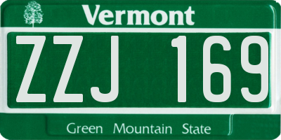 VT license plate ZZJ169