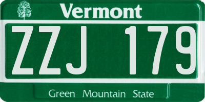 VT license plate ZZJ179