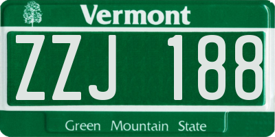 VT license plate ZZJ188