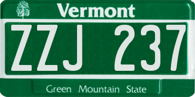 VT license plate ZZJ237