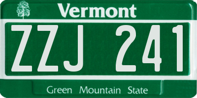 VT license plate ZZJ241