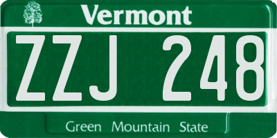 VT license plate ZZJ248
