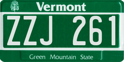 VT license plate ZZJ261