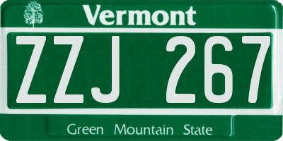 VT license plate ZZJ267