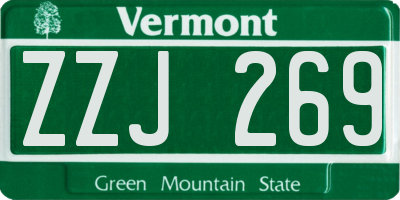 VT license plate ZZJ269
