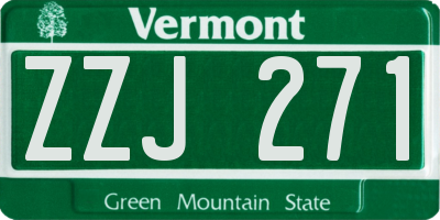 VT license plate ZZJ271