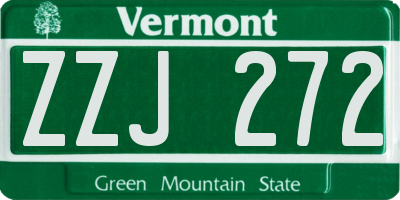 VT license plate ZZJ272