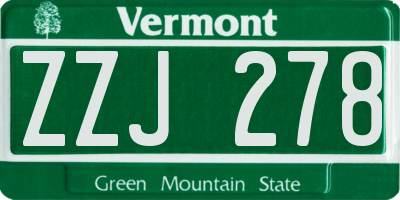 VT license plate ZZJ278