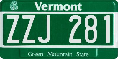 VT license plate ZZJ281