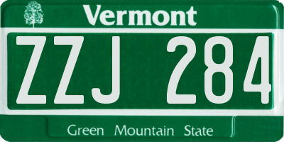 VT license plate ZZJ284