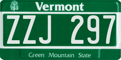 VT license plate ZZJ297