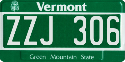 VT license plate ZZJ306