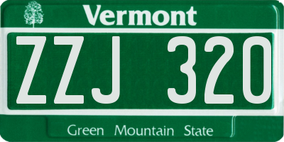 VT license plate ZZJ320