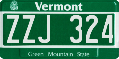 VT license plate ZZJ324