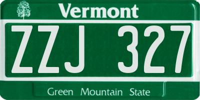 VT license plate ZZJ327