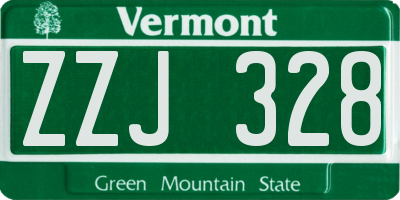 VT license plate ZZJ328