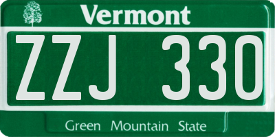 VT license plate ZZJ330