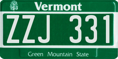 VT license plate ZZJ331