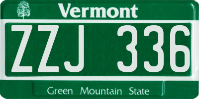VT license plate ZZJ336