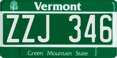 VT license plate ZZJ346