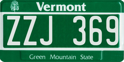 VT license plate ZZJ369