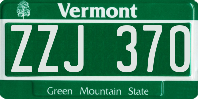 VT license plate ZZJ370