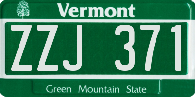 VT license plate ZZJ371