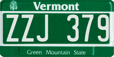 VT license plate ZZJ379