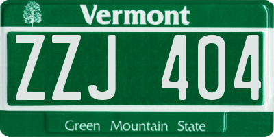 VT license plate ZZJ404