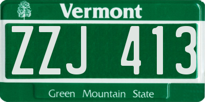VT license plate ZZJ413