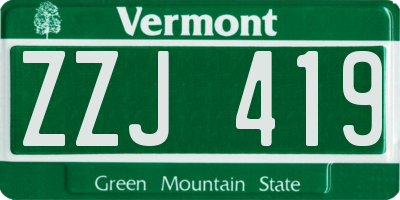 VT license plate ZZJ419