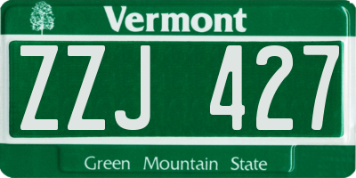 VT license plate ZZJ427