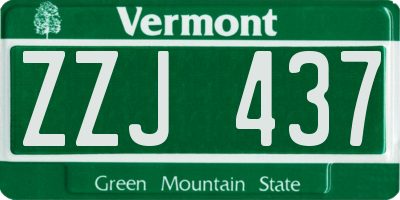 VT license plate ZZJ437