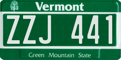 VT license plate ZZJ441