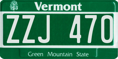 VT license plate ZZJ470